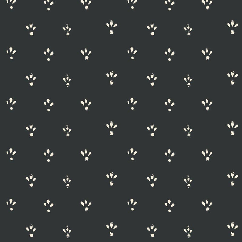Lady Charlotte Fleur 10' L x 24" W Wallpaper Roll, Self-adhesive, Soot Black