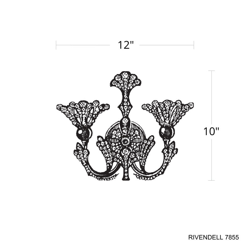 Rivendell 2 Light 12in x 10in Wall Sconce in Etruscan Gold with Clear Radiance Crystals, Heirloom Gold