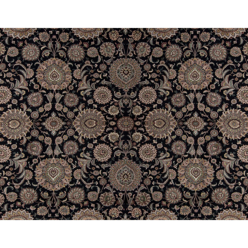 Manchuria Wool Oriental Area Rug in Black/Red