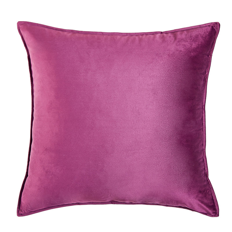 Square Velvet Pillow Cover & Insert, Light Purple, 18"H x 18"W