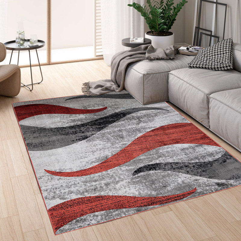 Abstract Area Rug, Terra, Rectangle 160 x 230 cm