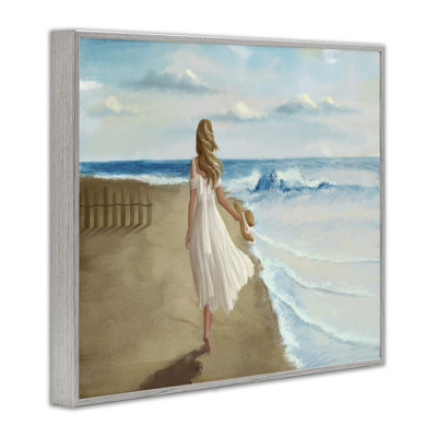 «Walk on the Beach Blue Ocean» par Ziwei Li - reproduction d'art