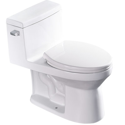 Modern Ceramic Toilet Seat - Soft Closing, Reduces Noise Pollution One Piece Fully Glazed Flush, Quiet And Efficient