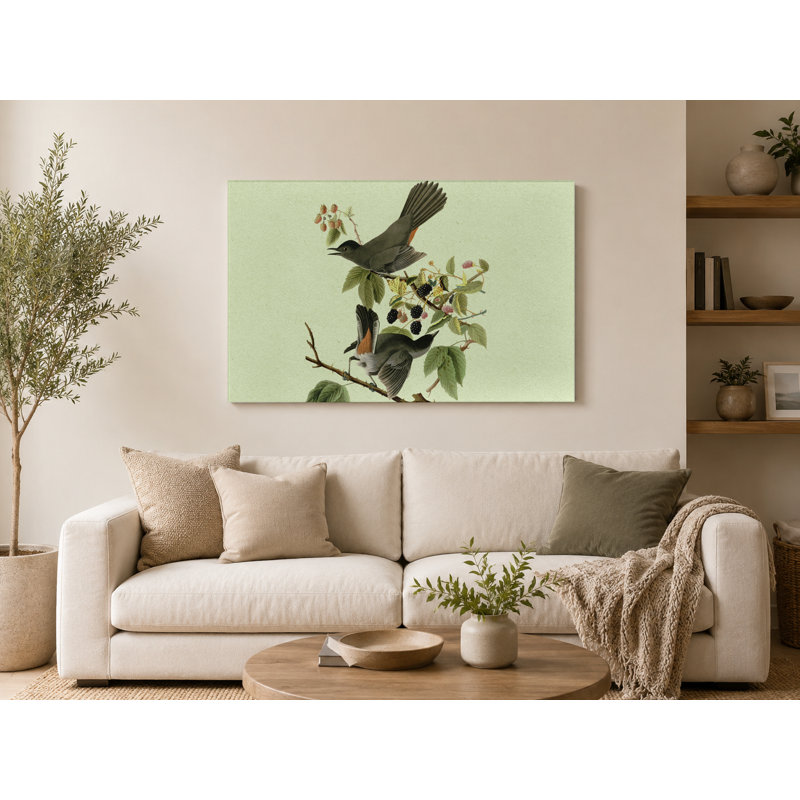Chat-oiseau (1827) - Paysage, art mural sur toile, 36" W x 24" H