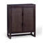 Armoire de rangement moderne Ameer avec 2 portes incrustées en rotin, des tablettes réglables et un cadre en bois massif-118226006