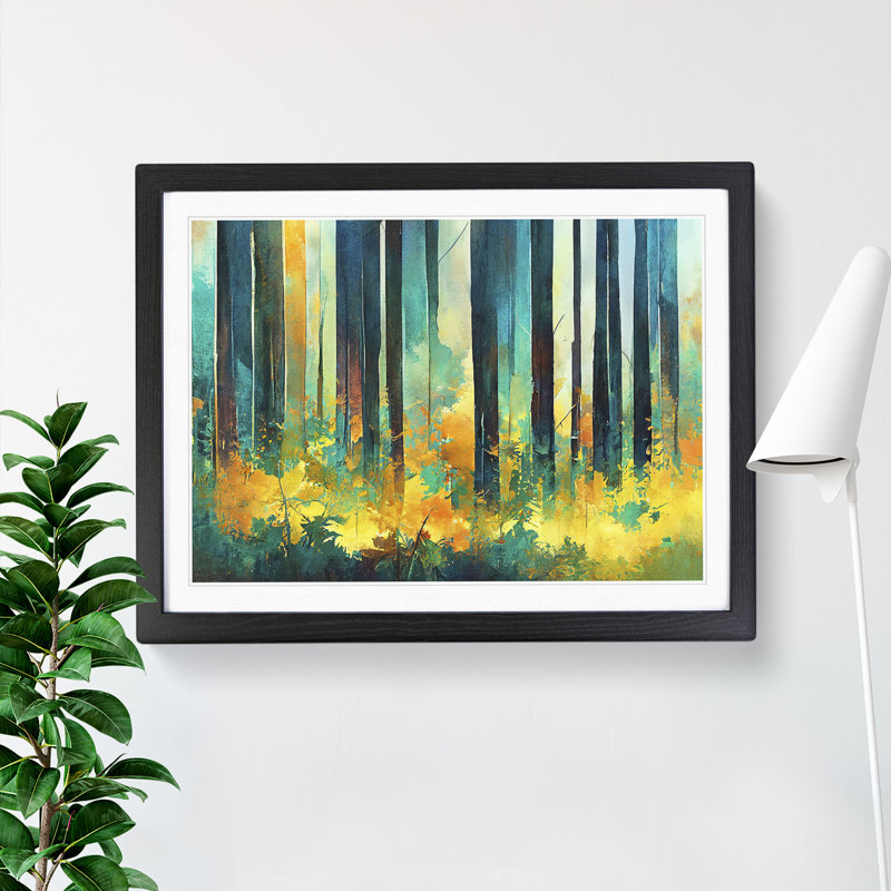 Glowing Abstract Forest - Framed Print