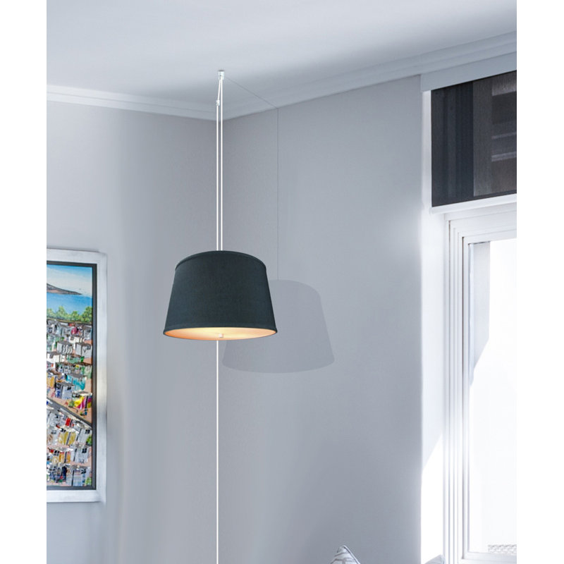 Lustree tambour 2 lumières Dov, H 10 po x l 16 po x p 14 po, Bleu ardoise