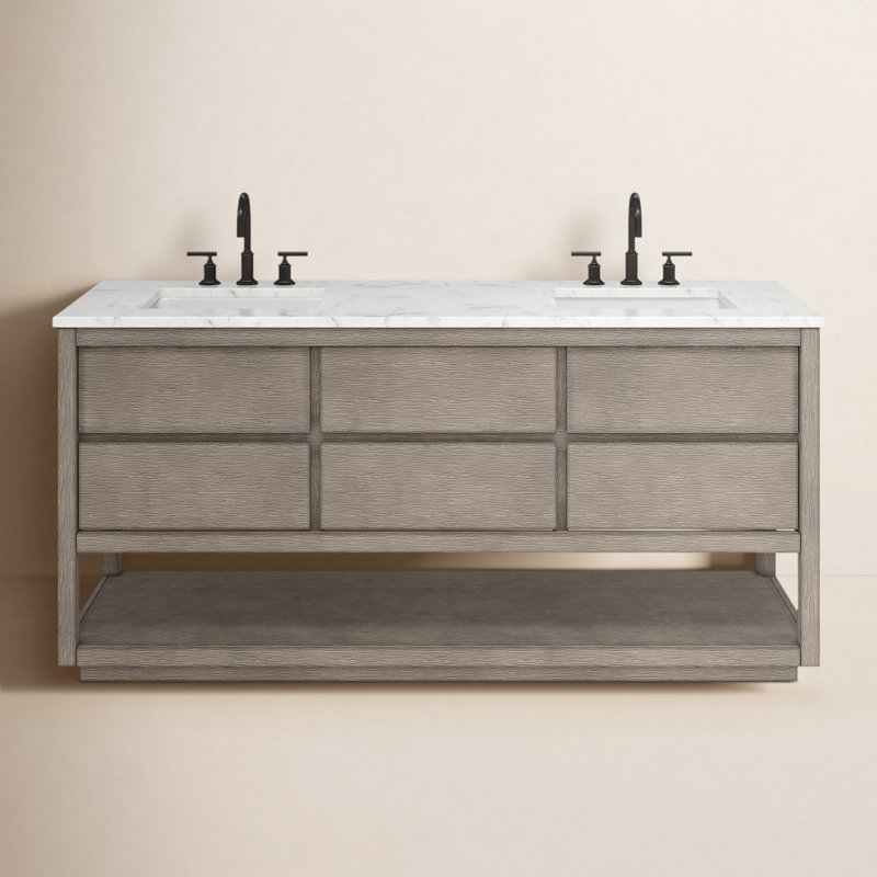 72'' W Double Vanity, Grey Oak