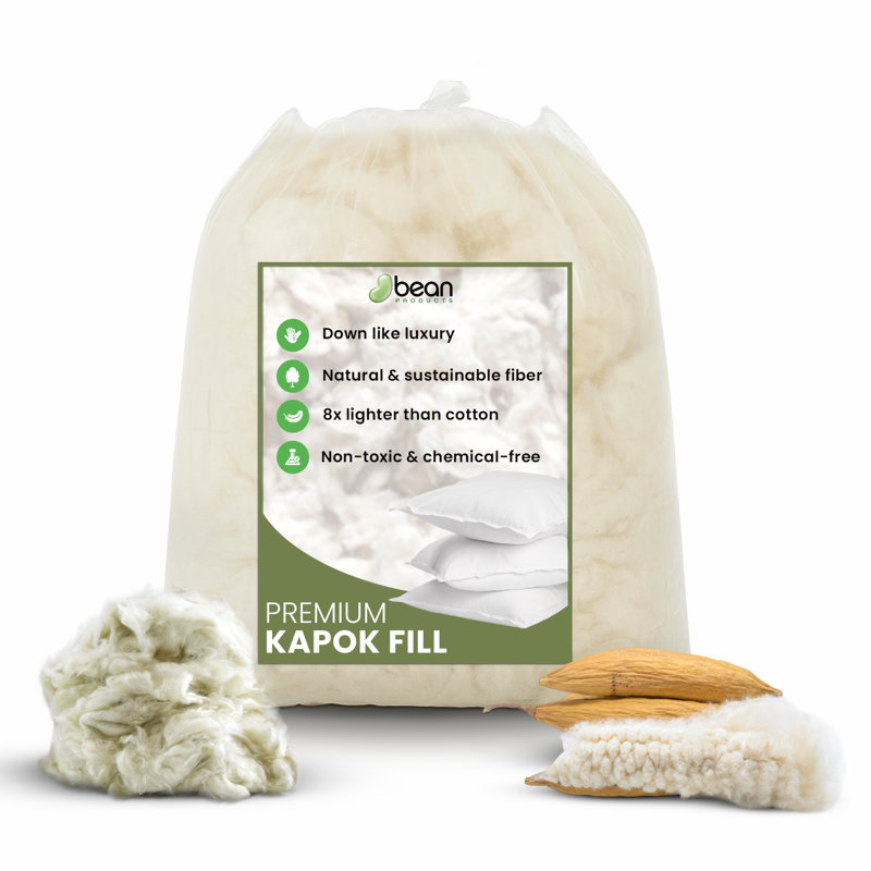 Premium Organic Kapok Fill - Perfect for Pillows, Pet Beds, Couches & Couches - Chemical Free and Hypoallergenic, A - 1 LB