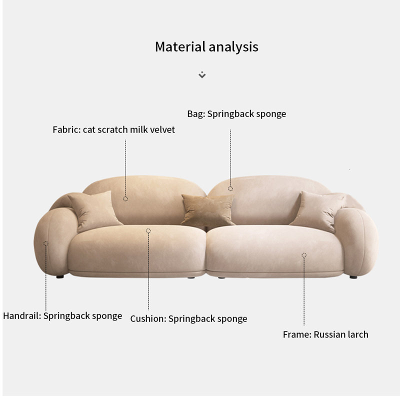 Canapé modulaire en tissu, H 33,46 po x l 86,61 po x P 39,37 po, 3