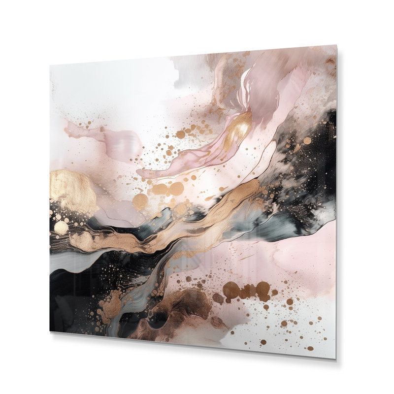 Décoration murale en marbre rose texturé or rose IV, H 29 po x l 29 po x P 1 po