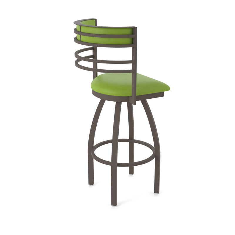 Hunter Swivel Stool, Tabouret de bar (siège d'une hauteur de 30 po), Bronze, Vinyle - Canter Kiwi - vert
