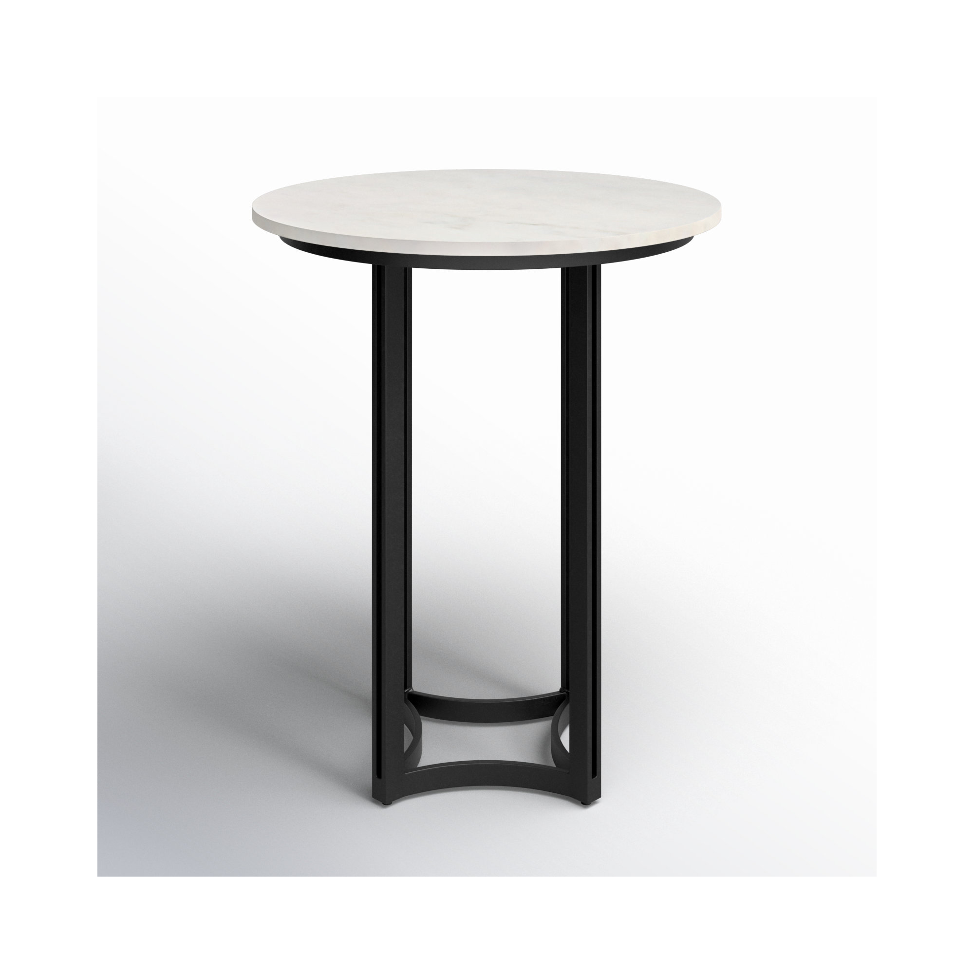 Wainwright Round Marble Dining Table, Counter Height ( 38" Height), 32" x 32", Black