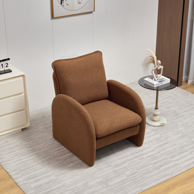 Chaise d'appoint rembourrée en sherpa moderne, fauteuil de salon robuste et ergonomique, chaise longue confortable pour la chambre à coucher, le bureau, la lecture, le petit espace, la chaise d'appoint élégante en molleton Sherpa avec dossier haut, 30
