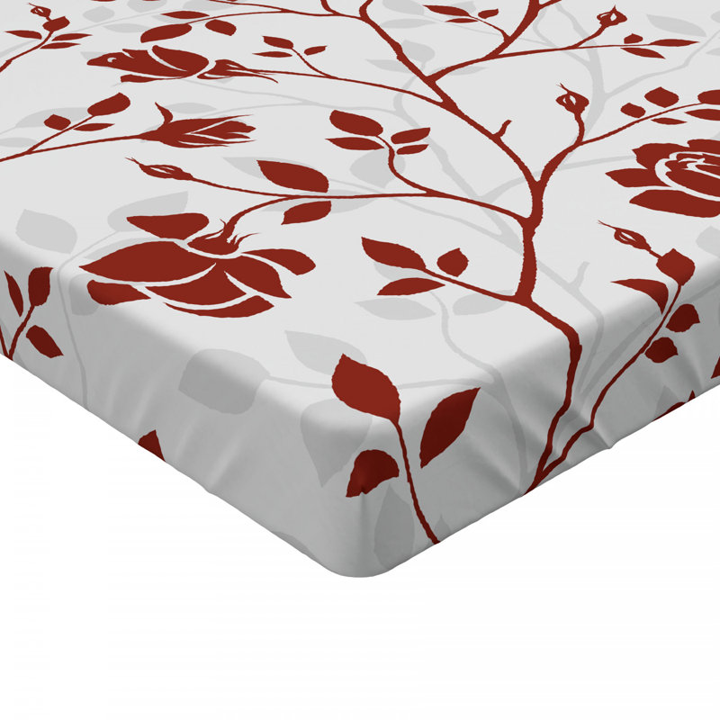Microfiber Floral Fitted Sheet, Queen Fitted Sheet, Floral 1