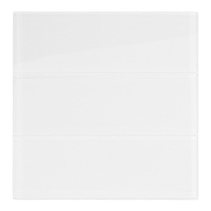 Carreau de mosaïque en verre blanc imperméable 4 "x 12" poli pour murs de douche à dosseret - 1 pied carré