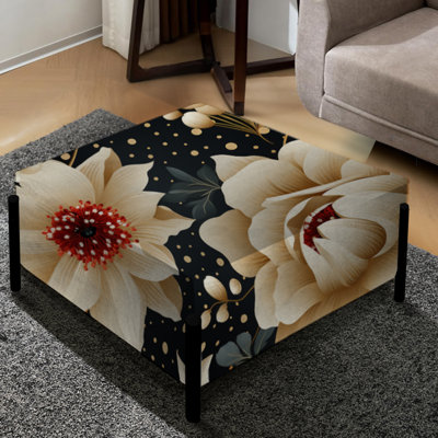 Victorian Elegance Polka Dots Pattern II - Polka Dots Large Square Ottoman