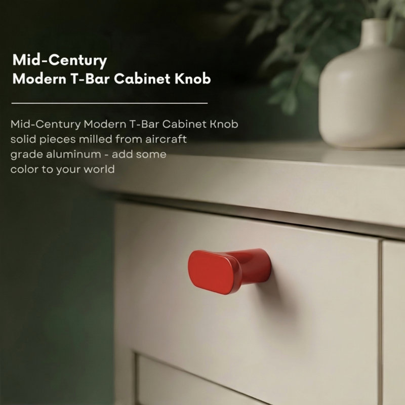 1.75" Oval Knob, Rose (Red)