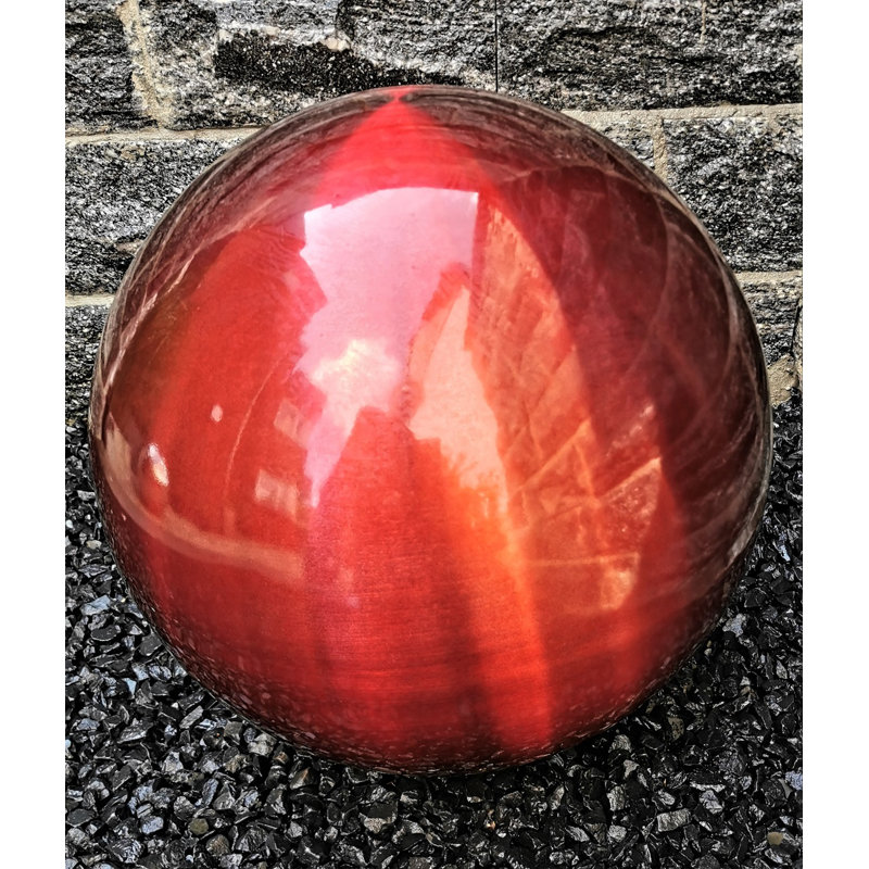 Chalyce Stainless Steel Gazing Ball, 40cm H x 40cm W x 40cm D, White/Opaline