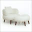 Chaise longue de style nordique avec tissu chenille et repose-pieds-461182445