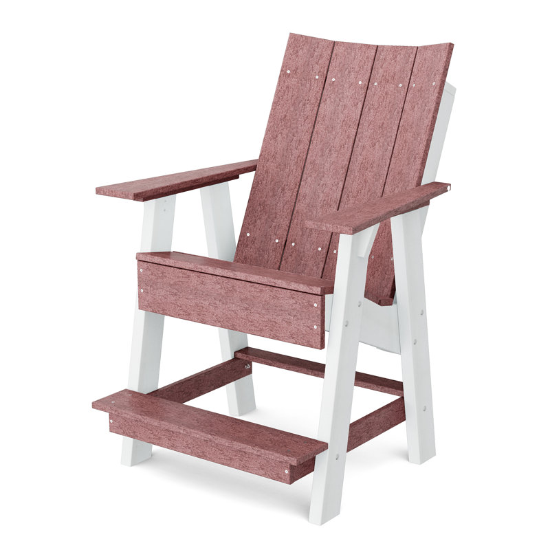 Chaise haute Adirondack contemporaine, Cerisier / blanc