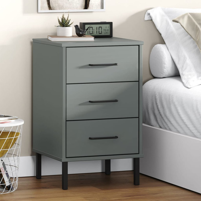 40cm W Bedside Table, Grey