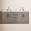 Meuble-lavabo de comptoir en marbre blanc Carrara de 72 po Overt Surf-1644600984