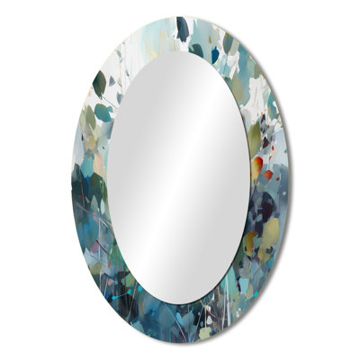 Green Leaf Foliage III - Green Oval Wall Mirror Decor