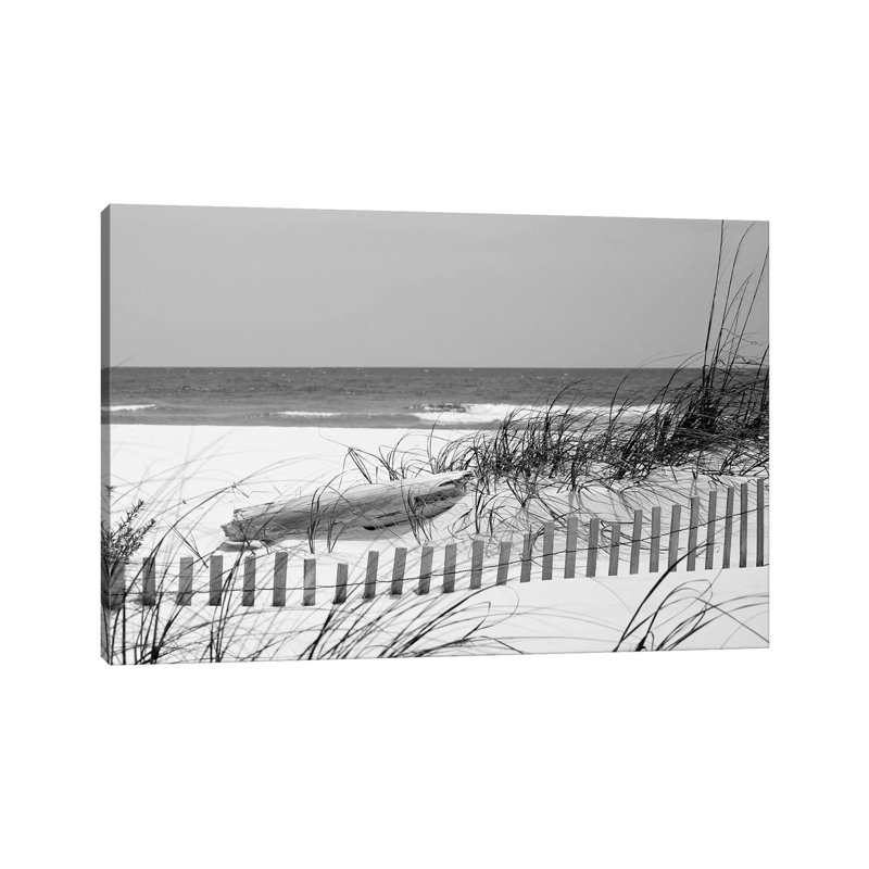 Fence On The Beach, Bon Secour National Wildlife Refuge, Gulf Of Mexico, Alabama, USA by Panoramic Images - Wrapped Canvas Print