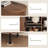 63" Sideboard Buffet Cabinet With Large Drawer, Storage Buffet With Tambour Sliding Door & Adjustable Shelf-1503895223