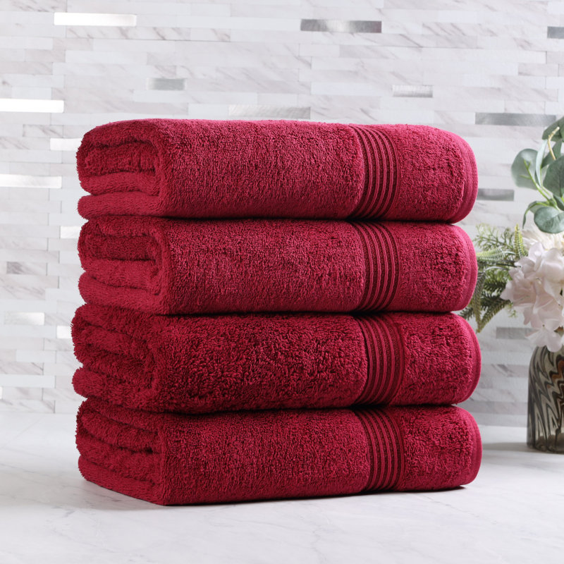 Oleg Heritage Egyptian Cotton Soft Absorbent Luxury Bath Towel, Burgundy