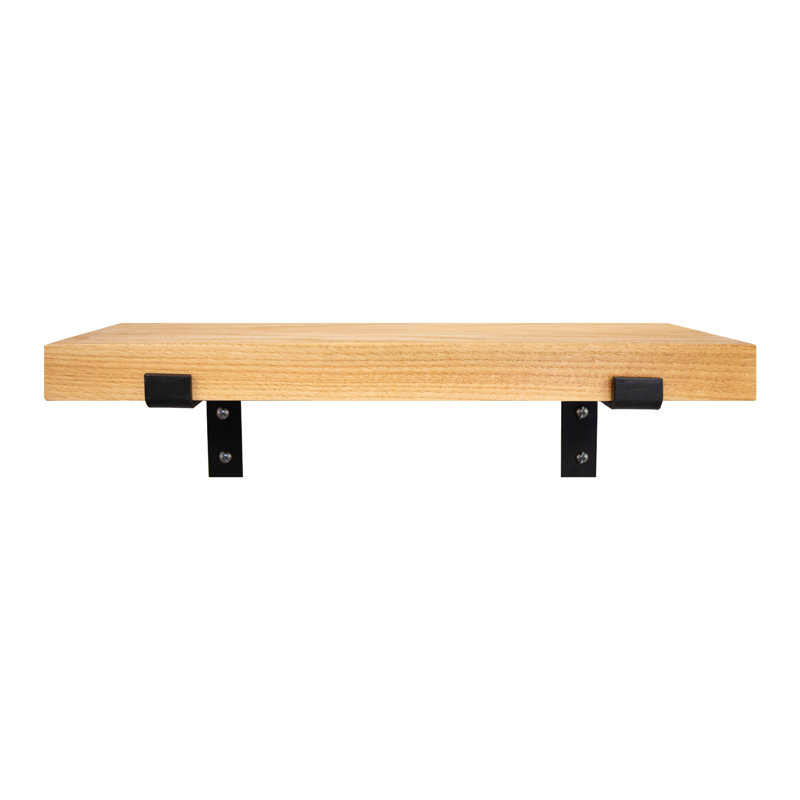 Rayne Red Oak Bracket Shelf, 2" H x 71" W x 8" D, Natural Wood