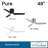 48" Pure 3 - Blade LED Standard Ceiling Fan with Wall Control and Light Kit Included-49929427