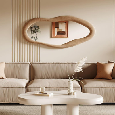 Wrap Wooden Frame Wave Mirror