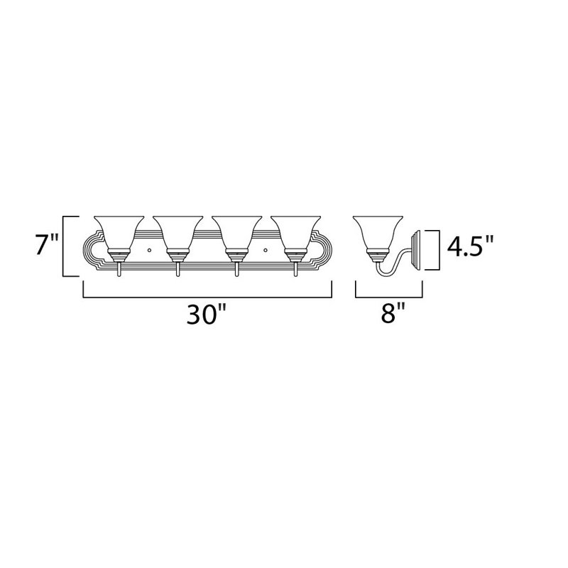 Carder 4 - Light Dimmable Vanity Light, Marble/Satin Nickel