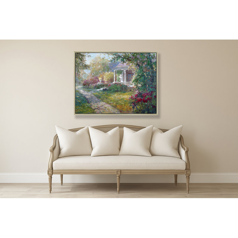 Porch Of Blooming Shadows Print, Brown, 26" H x 38" W