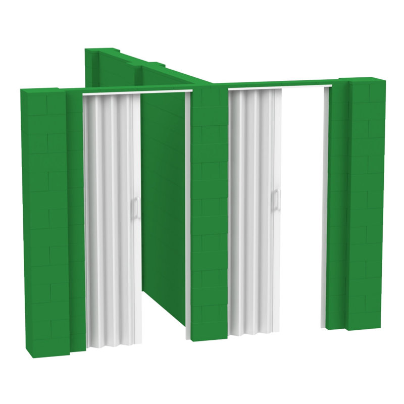 Ensemble mural en forme de T avec porte Everblock, H 84 po x l 120 po x P 144 po, Vert