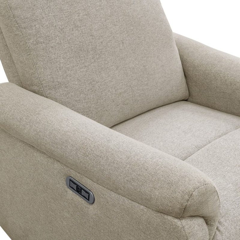 Fauteuil oscillant inclinable électrique 3-en-1 Elio avec ports USB et Type-C, Beige