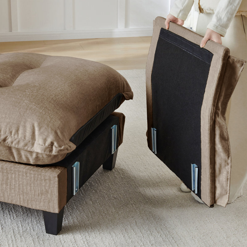 Canapé 73 Lsf Chenille - Brun clair, Light Brown, Orienté vers la gauche