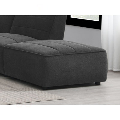 Ortega Dark Charcoal Square Upholstered Ottoman