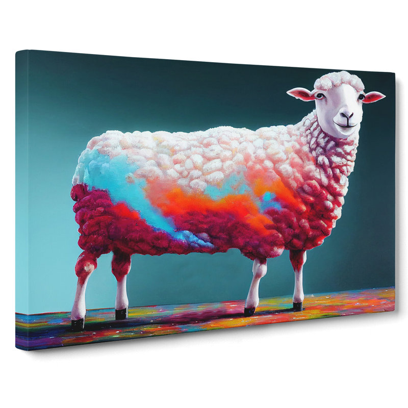 Splashed Sheep - Wrapped Canvas, 50cm H x 76cm W x 3cm D