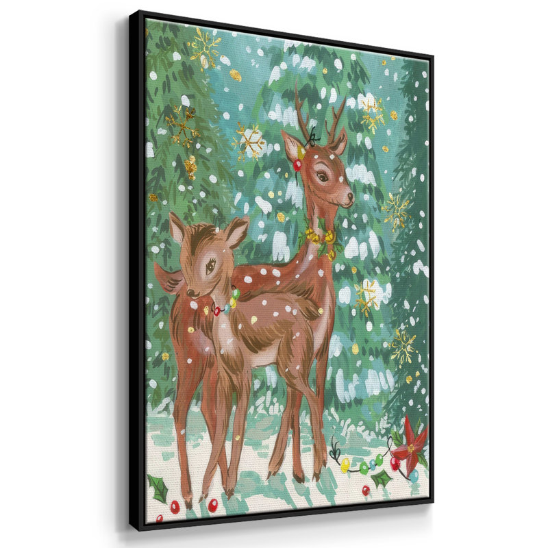Biche et fauve II, H 25 po x l 17 po x P 1,5 po, Noir