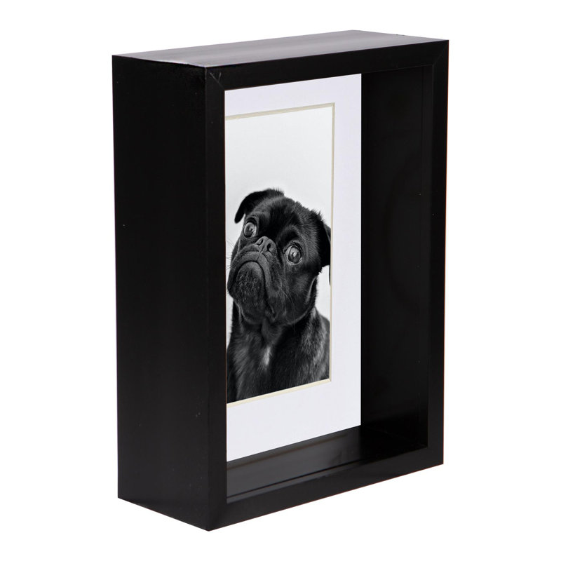 Nicola Spring - 5" x 7" 3D Deep Box Photo Frame - 4" x 6" Mount, Black