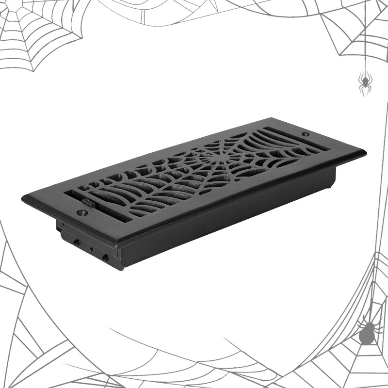 Évent Spooky Gothic 4 po x 12 po (taille de la plaque avant 5-1 / 2 po x 13-3 / 4 po), Blanc thermolaqué, 9-1/2" x 11-3/4"