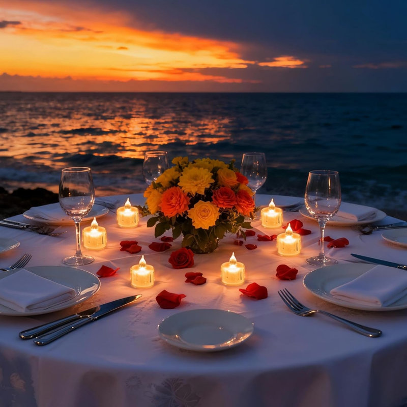6000 Pcs Artificial Rose Petals with 72 Pcs Romantic Flameless Candles, LED Heart Tea Lights Battery Operated for Valentine's Day Romantic Night Wedding Anniversary Table Party Decoration