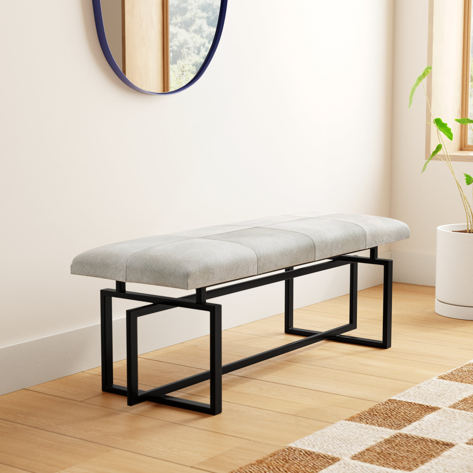 Anais Genuine Leather Bench