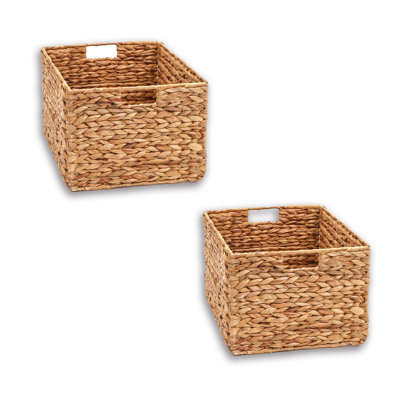 Grands bacs rectangulaires pliables en osier tressé pour le rangement par Bay Isle Home ™ (ensemble de 2)