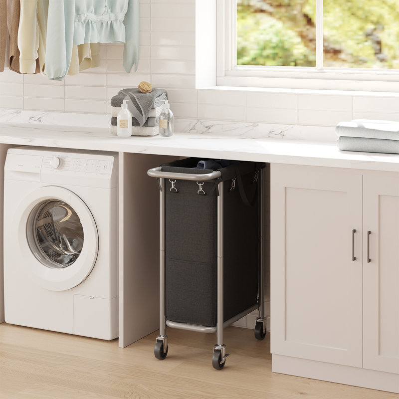 Laundry Basket With Wheels, Ink Black