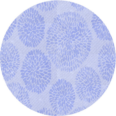 Tapis floral en laine bleu