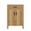 Meuble-lavabo de 24 po en bois avec cadre en bois massif, équipé d'un tiroir basculant, de 2 portes à fermeture automatique, d'une tablette mobile et d'un lavabo en céramique moderne